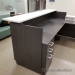 Grey Reception Desk with White Transaction Counter 96" x 89.5"